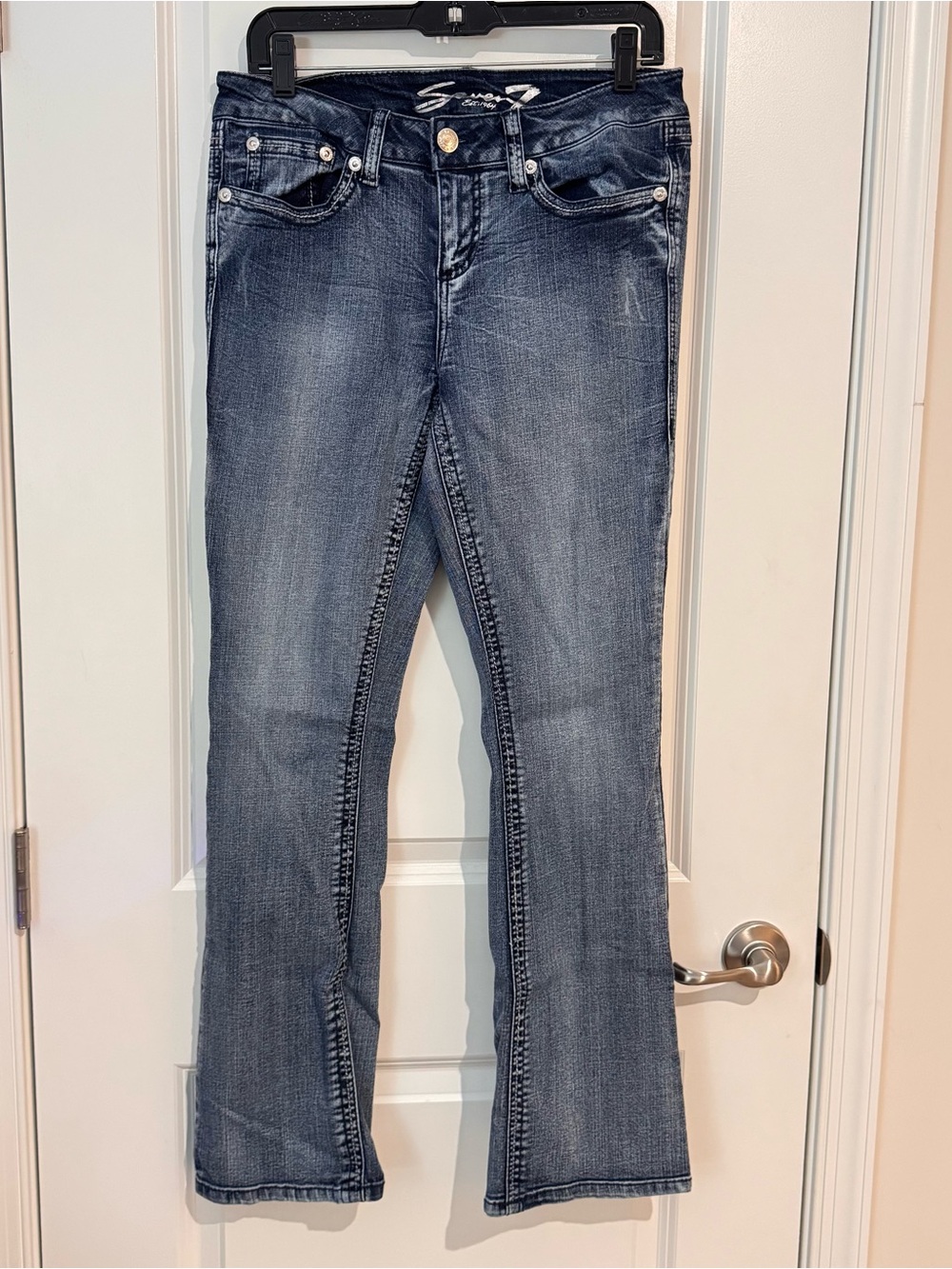 7 Seven For All Mankind Jeans Slim Boot Sz 29 Med Wash Mid Rise